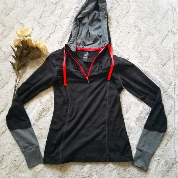 MPG Charcoal Gray Thumb Hole Hoodie Sweatshirt Size XS - Picture 1 of 11